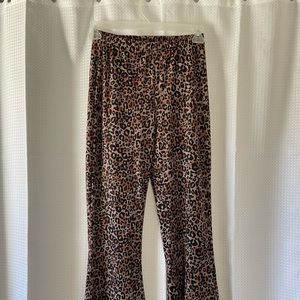 CHEETAH PRINT FLARE PANTS - SIZE L